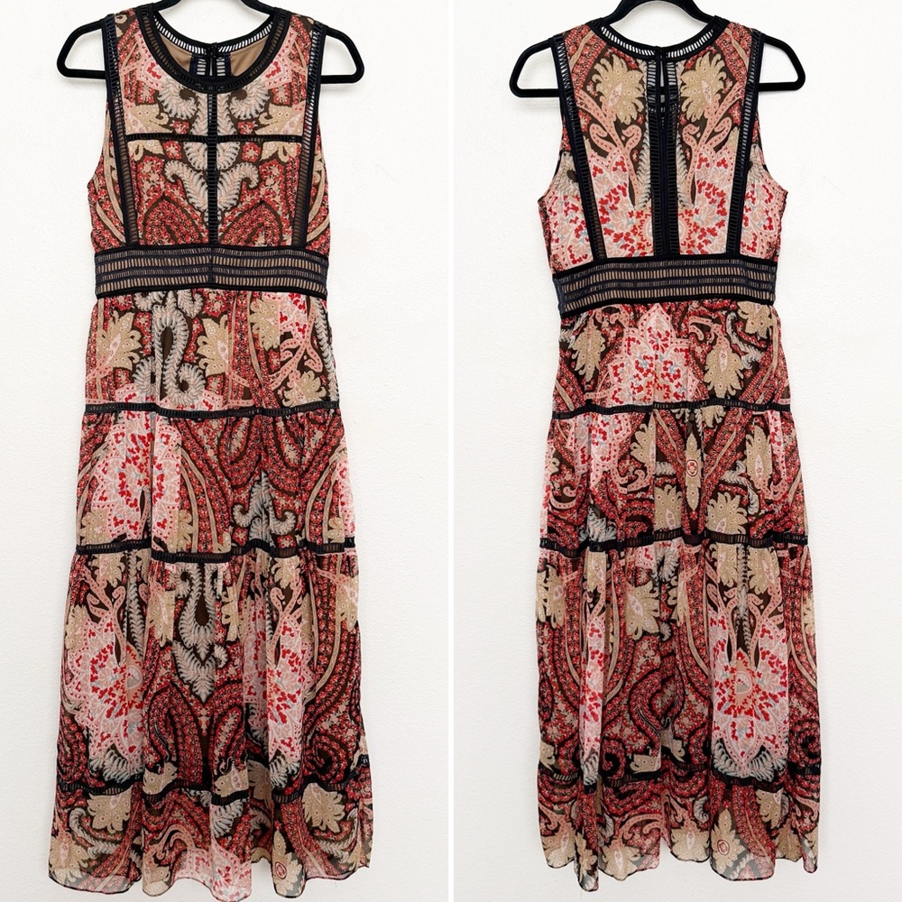 Ranna Gill Anthropologie Claudette Paisley Maxi Dress 70s Boho Romantic - Picture 3 of 13